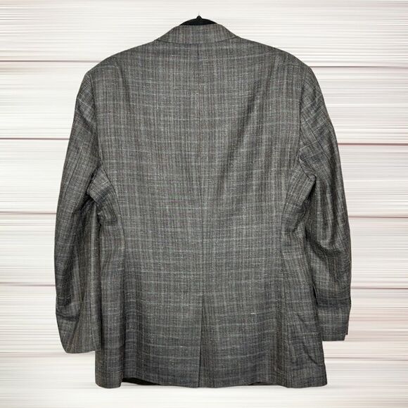 Lauren Ralph Lauren Wool Silk Linen Blend Plaid Single Breasted Blazer 40R - Picture 6 of 12